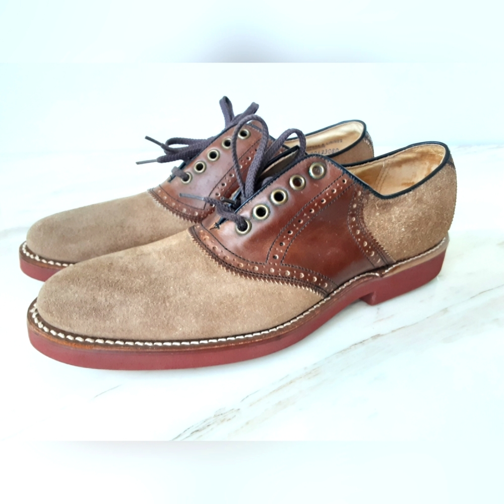 HANOVER WALK-OVER TWO-TONE CALF SKIN SADDLE OXFORD SHOES SZ 9.5AA